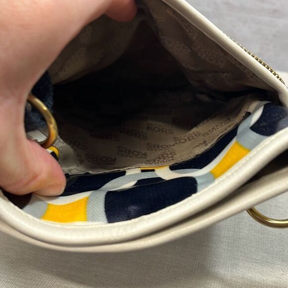 Michael Kors blue/white/gray/yellow crossbody bag with some wear as shown‎ - Picture 6 of 10